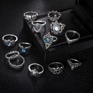 Jewelry - NEW Boho Chic Mixed 13 Piece Ring Set Jewelry - NEW Boho Chic Mixed 13 Piece Ring Set